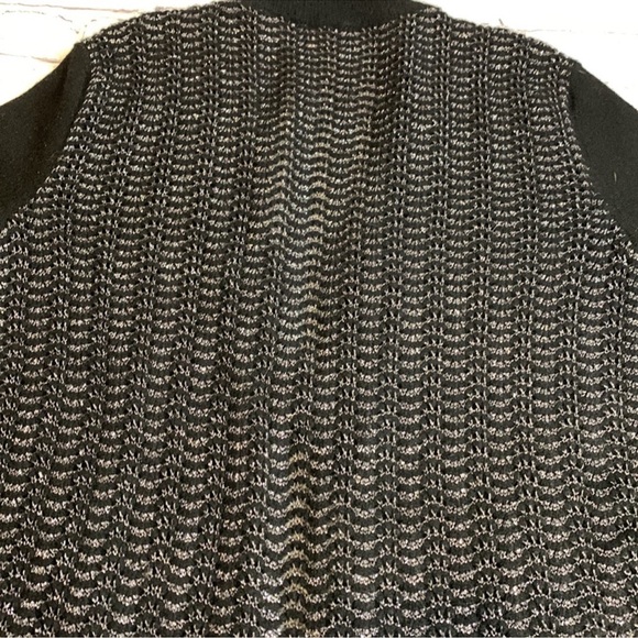 Free People Willow Caroline Black Metallic Patch Pockets Button Cardigan• Small - Picture 7 of 12